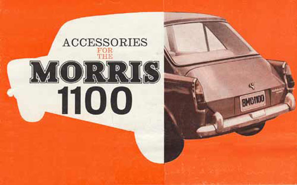front page of 1964 Morris 1100 accessories brochure
