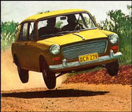 Morris 1100 leaps in the air