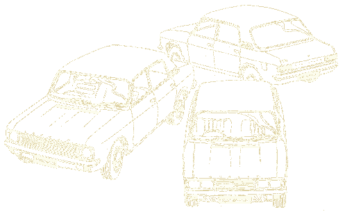 Line drawing of group of 3 cars