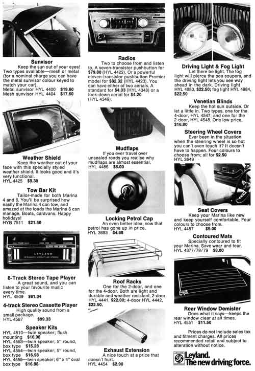 Morris Marina Accessories Brochure Page 2