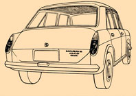 Line drawing of Morris 1500 (rear)